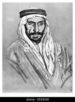 Nawaf Shaalan guide de Thomas Edward Lawrence d'Arabie 16 Août 1888 19 mai 1935 archéologue, officier de l'armée britannique Sinai Banque D'Images