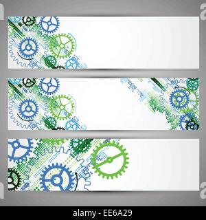 Ensemble de technologies web thème des bannières pour votre site web. Vector Illustration de Vecteur