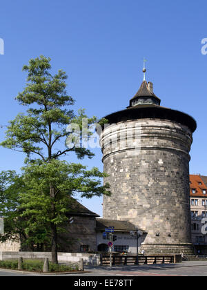 Allemagne, Bayern, Nürnberg, Altstadt, Architektur, Ausflugsziel, Denkmalschutz, Handwerkerhof, Haus, Koenigstor, Stadtmauer, Banque D'Images