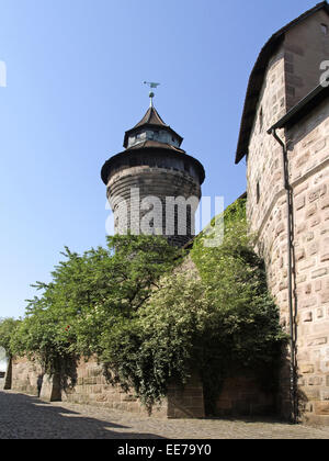 Deutschland, Nuernberg, Burg, Sinwell-Turm, Europa, Bayern, Franken, Mittelfranken, Stadt, Sehenswuerdigkeit, Burganlage, Kaiser Banque D'Images