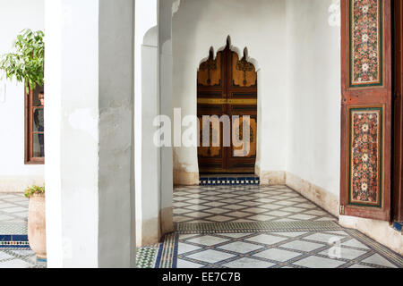 L'intérieur du Palais Dar si Saïd à Marrakech Maroc Banque D'Images