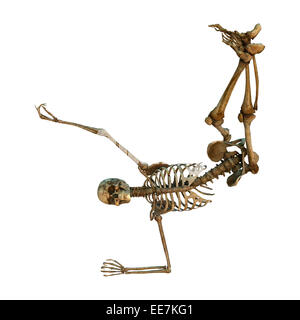 Numérique 3D render of a human skeleton danse isolé sur fond blanc Banque D'Images