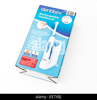 Dentitex brosse à dents électrique rechargeable dans l'emballage, UK Banque D'Images