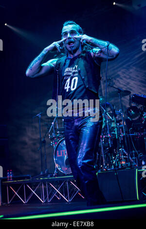 Milan Italie. 13 janvier 2015. Le groupe de rock italien LITFIBA effectue live at the music club Alcatraz pendant les 'Tetralogia des éléments d'' Credit : Rodolfo Sassano/Alamy Live News Banque D'Images