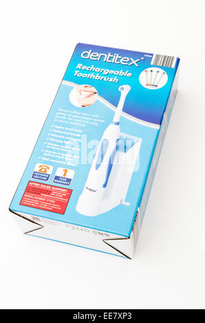 Dentitex brosse à dents électrique rechargeable dans l'emballage, UK Banque D'Images