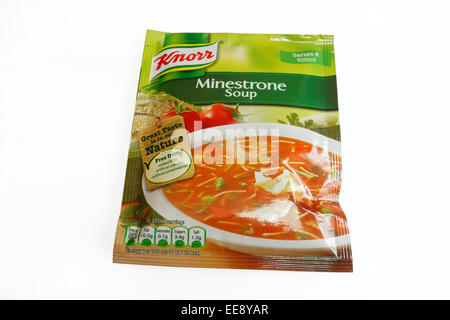 Un sachet de soupe minestrone Knorr Banque D'Images