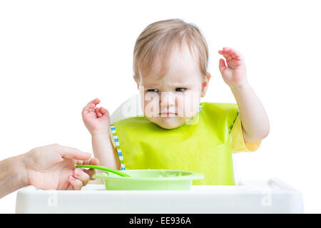 Bébé Enfant refuse de manger Banque D'Images