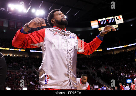 14 janvier 2015 - DEANDRE JORDAN (6) s'étend avant le jeu. L'Université de l'Oregon joue à l'état de l'Oregon de Reser Stadium le 29 novembre 2014. © David Blair/ZUMA/Alamy Fil Live News Banque D'Images