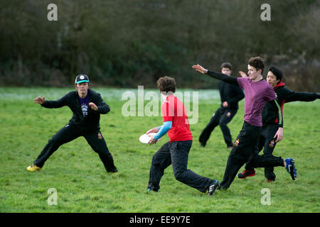 Le sport universitaire - Ultimate Frisbee Banque D'Images