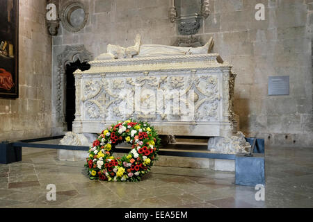 Portugal, Lisbonne, le monastère : la tombe de l'explorateur portugais, Vasco da Gama Banque D'Images