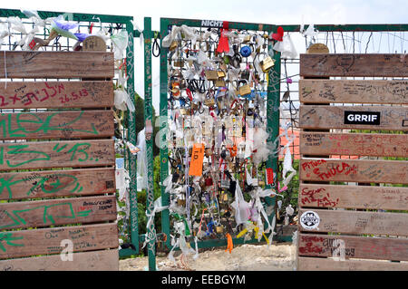 Love locks, Barcelone, Espagne Banque D'Images