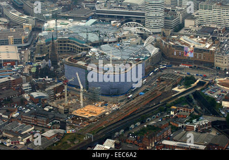 Vue aérienne du centre commercial Birmingham Bullring en construction en août 2002 Banque D'Images