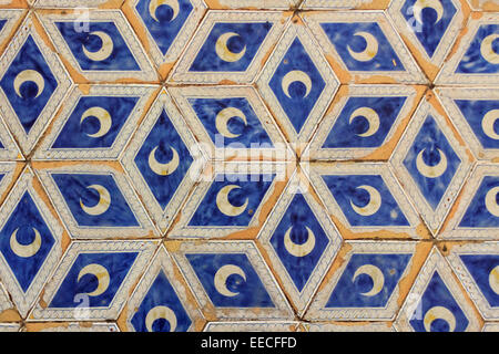 Demi Lune motif en mosaïque sur le sol du dôme de Sienne Banque D'Images