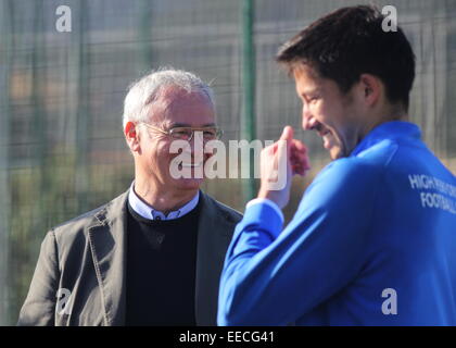 La Manga Club, Espagne. 15 janvier, 2015. Claudio Ranieri. La Manga Club dans la formation de l'équipe de haute performance à La Manga Club, au sud de l'Espagne. Photographie par Tony Henshaw / Crédit : Tony Henshaw/Alamy Live News Banque D'Images