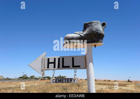 Boot Hill Signe, Coober Pedy, Australie du Sud, SA, Australie Banque D'Images