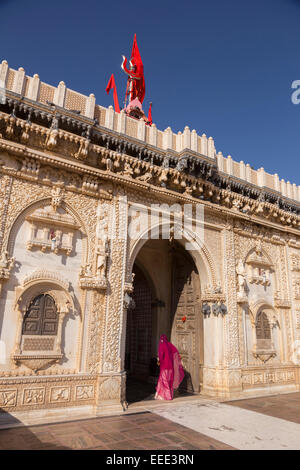 L'Inde, du Rajasthan, Bikaner Deshnoke, le temple Karni Mata, Banque D'Images