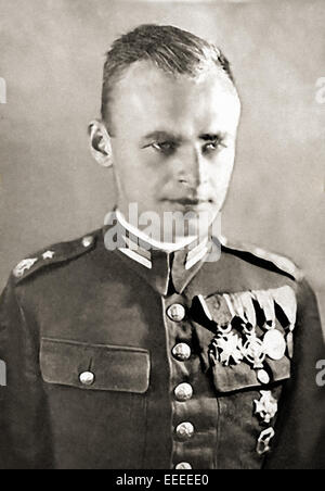 Witold Pilecki (1901-1948) lorsque 'Podporucznik' (sous-lieutenant) dans l'armée polonaise en 1938. Banque D'Images