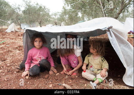 Bab al-Hawa, Syrie, camps de réfugiés à la frontière Syrian-Turkish Banque D'Images