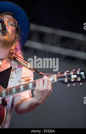 Amendements en vie (Optimus Alive) Festival 2014 - Jour 2 mettant en vedette : Allen Stone Où : Lisboa, Portugal Quand : 11 Oct 2014 Banque D'Images