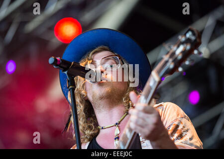 Amendements en vie (Optimus Alive) Festival 2014 - Jour 2 mettant en vedette : Allen Stone Où : Lisboa, Portugal Quand : 11 Oct 2014 Banque D'Images