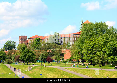 Le château de Wawel à Cracovie, Pologne, Europe Banque D'Images