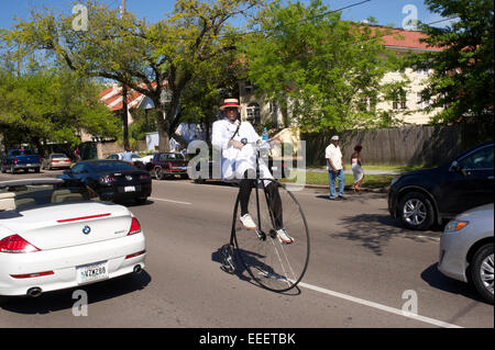 Cycliste, La Nouvelle-Orléans, Louisiane Banque D'Images