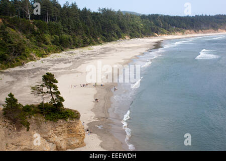 Vue sur la plage de sable sur la côte de l'Oregon Banque D'Images