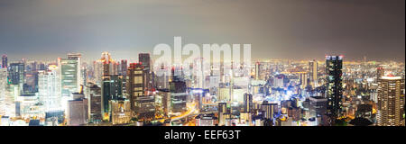 Vue panoramique de Skyline à Osaka, Japon Banque D'Images