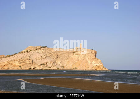 Sultanat Oman Reisen Strand Felsen Insel Al Sawadi Resort Ras Al Sawadi Daymaniyat 151 Naturschutzgebiet, Arabische Halbinsel Banque D'Images