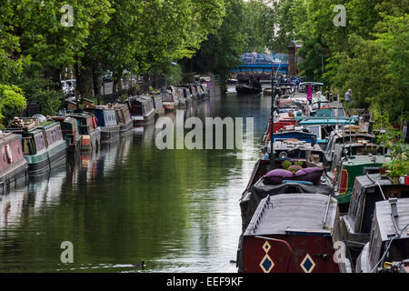 La petite Venise, Browning, Regent's Canal, Maida Vale, Westminster, London Banque D'Images