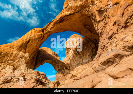 Arc double, Arches National Park, Utah, USA Banque D'Images