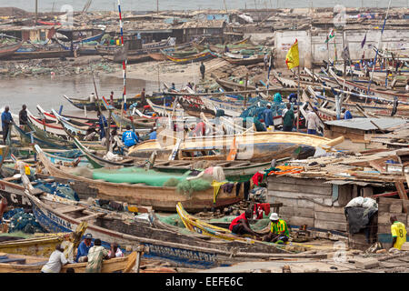 Village de pêcheurs de Jamestown, Accra, Ghana, Afrique Banque D'Images