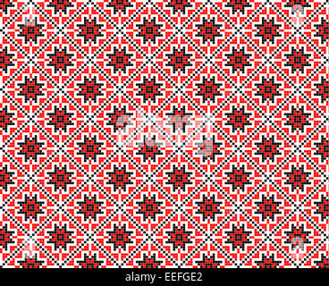 Costume traditionnel roumain motif Motif ethnique homogène Banque D'Images