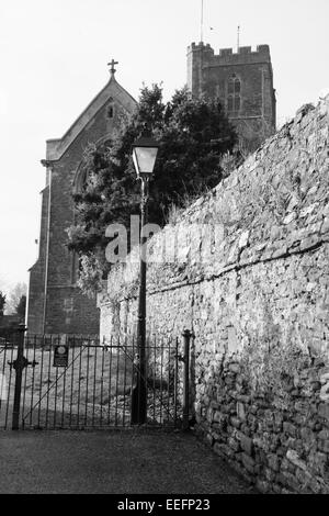 Un village de Cannington près de Somerset à l'emplacement d'Hinkley Point C centrale nucléaire. Banque D'Images