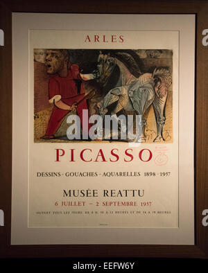 Affiche originale de l'exposition de Picasso en 1957, musée Réattu, Arles, Bouches-du-Rhône, France Banque D'Images