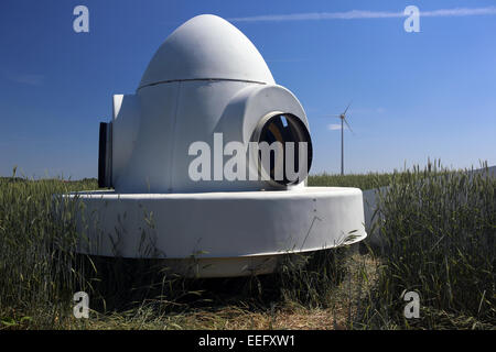 Bad Orb, Allemagne, la démolition d'une ancienne turbine éolienne Banque D'Images