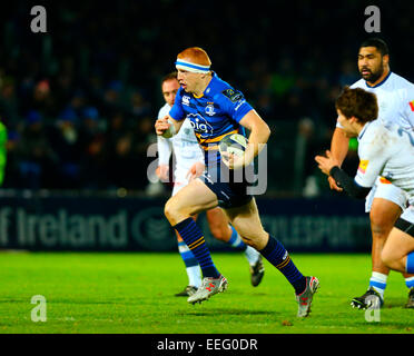 Dublin, Irlande. 17 Jan, 2015. European Rugby Champions Cup. Leinster contre Castres. Darragh Fanning (Leinster) brise de marquer un essai. Credit : Action Plus Sport/Alamy Live News Banque D'Images