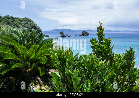 Une vue de l'inn à Tsuken Island à Okinawa, au Japon. Banque D'Images