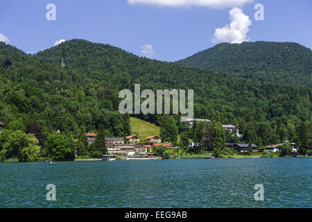 Tegernsee, Ortschaft Tegernsee, Wallberg, Oberbayern, Bayern, Deutschland, Europa, .Tegernsee sur le lac Tegernsee, Haute-Bavière, Banque D'Images