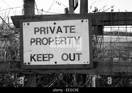 Garder hors de la propriété privée Banque D'Images