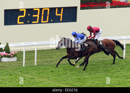 Royal Ascot Kieren Fallon d'élite de l'Armée avec jusqu'gagne le King George V Piquets Banque D'Images