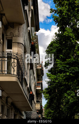 Berlin, Allemagne, balcons et façades à Berlin-Charlottenburg Banque D'Images