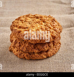 Plusieurs Oatmeal Cookies dans une pile, close-up Banque D'Images