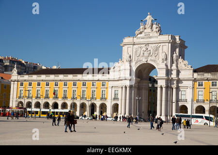 Lisbonne, Portugal- Janvier 10th, 2015 : Praça do Comércio à Lisbonne le 10 janvier 2015 Lisbonne, Portugal. Praça do Comérc Banque D'Images