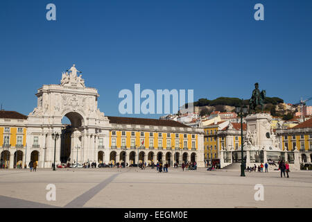 Lisbonne, Portugal- Janvier 10th, 2015 : Praça do Comércio à Lisbonne le 10 janvier 2015 Lisbonne, Portugal. Praça do Comérc Banque D'Images