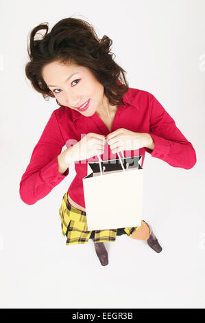 Woman holding Shopping bag Banque D'Images