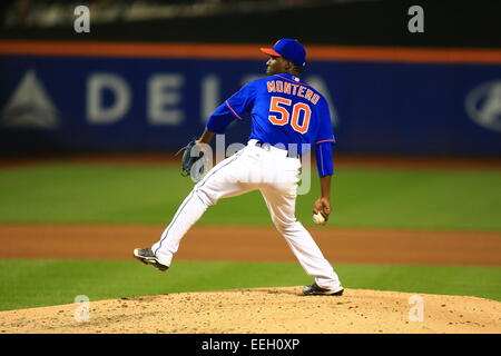 Queens, NY/USA – 27 septembre 2014 : les jets de jets de New York Rafael Montero contre les Astros de Houston à Citi Field. Crédit: Gordon Donovan/Alay Live News Banque D'Images