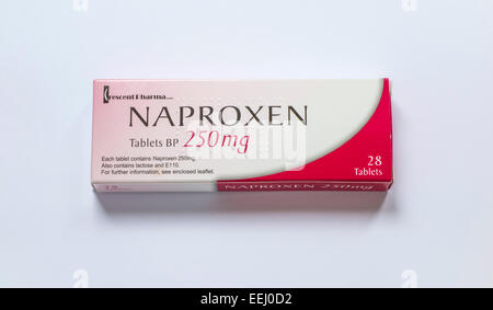 Naproxen Tablets 250mg Prescription Pack, England, UK. Banque D'Images