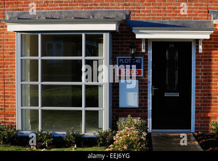 Les maisons sont vus au cours de la construction lors de la construction d'un nouveau développement résidentiel près de Wokingham Berkshire, Angleterre Janvier 2015 Banque D'Images