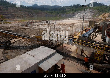 Activités sur Kelian fermeture des mines projet. Banque D'Images